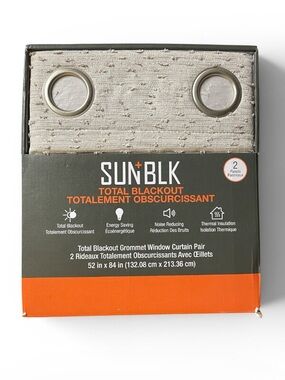 Sun+Blk - Total Blackout Curtain Panel, 2-Panel